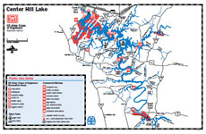 Map of Center Hill Lake